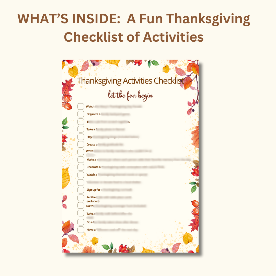 Thanksgiving Games & Activities Bundle | Printable Thanksgiving Bingo, Gratitude Game, Scavenger Hunt, Table Decor, and More