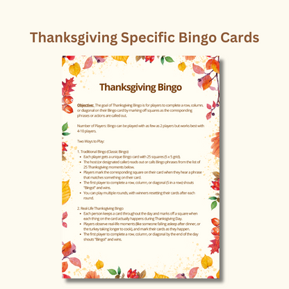 Thanksgiving Games & Activities Bundle | Printable Thanksgiving Bingo, Gratitude Game, Scavenger Hunt, Table Decor, and More