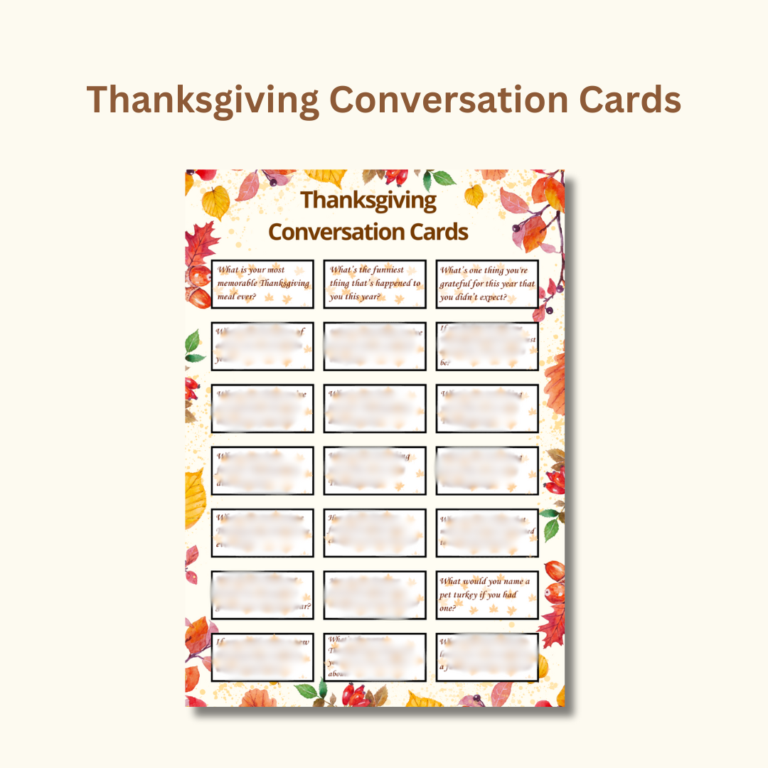 Thanksgiving Games & Activities Bundle | Printable Thanksgiving Bingo, Gratitude Game, Scavenger Hunt, Table Decor, and More