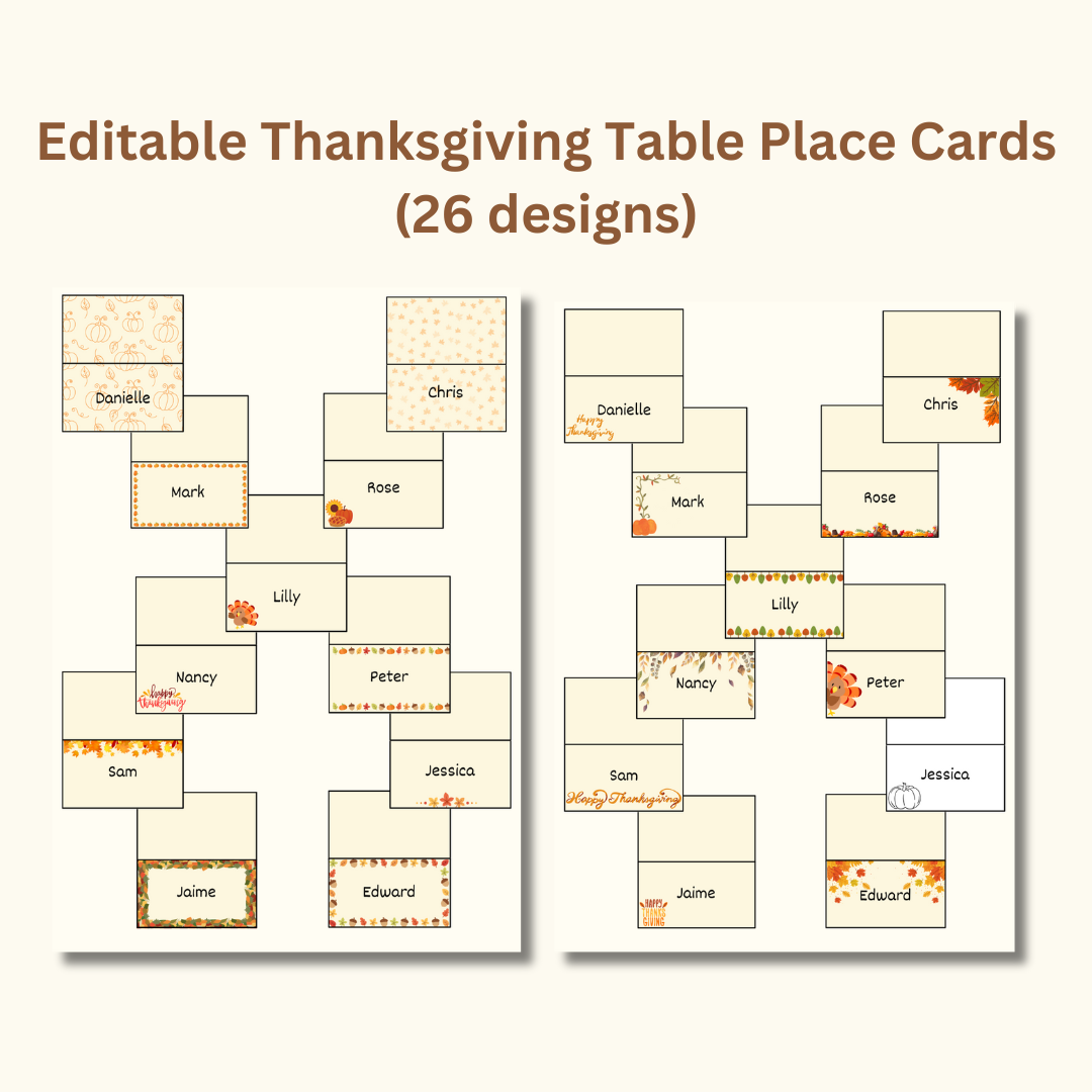 Thanksgiving Games & Activities Bundle | Printable Thanksgiving Bingo, Gratitude Game, Scavenger Hunt, Table Decor, and More