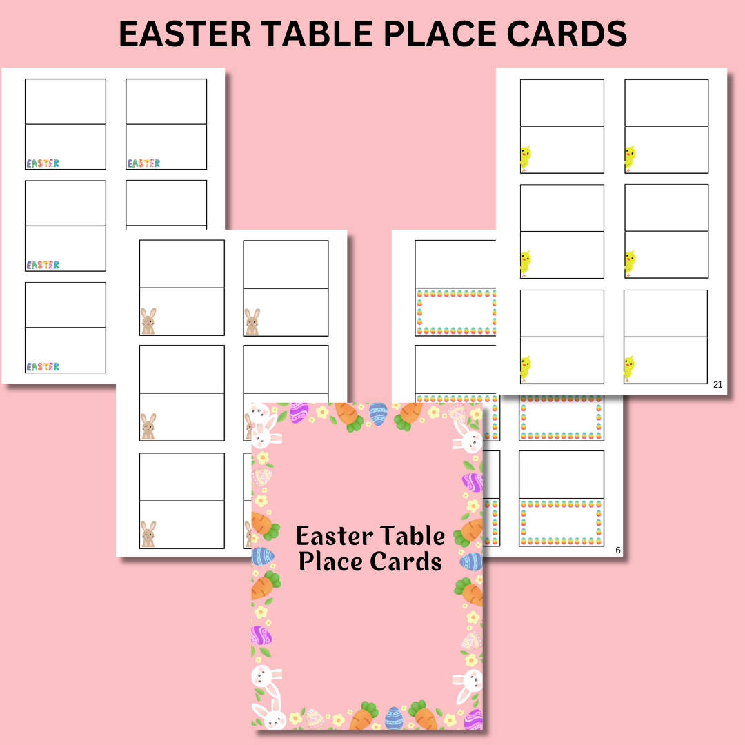 Easter Table Place Cards Collection (27 pages)