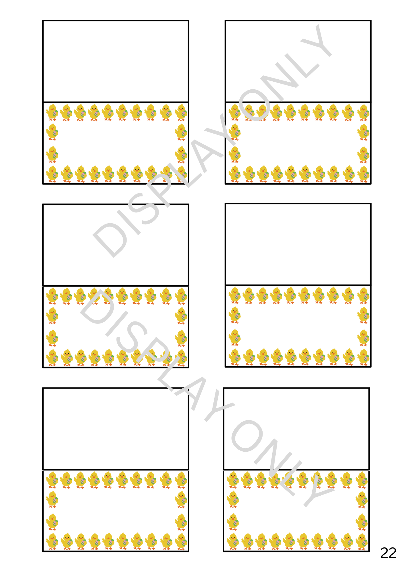 Easter Table Place Cards Collection (27 pages)